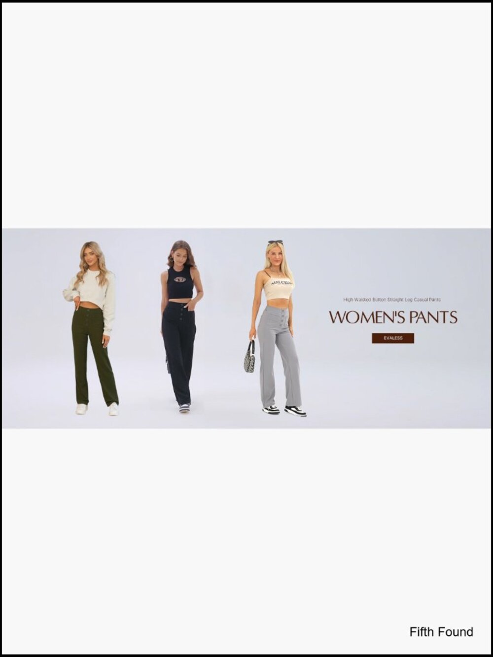 High Waist Straight Leg Work Pants with Pockets Office Trousers - Picture 6 of 7